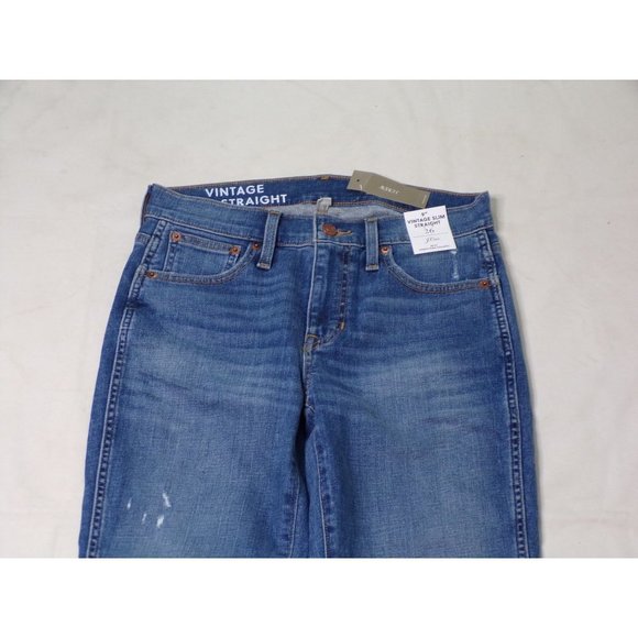 J CREW 9" Mid-Rise Vintage Slim Straight Jeans #BD358 Size 29 NWT - Picture 5 of 9
